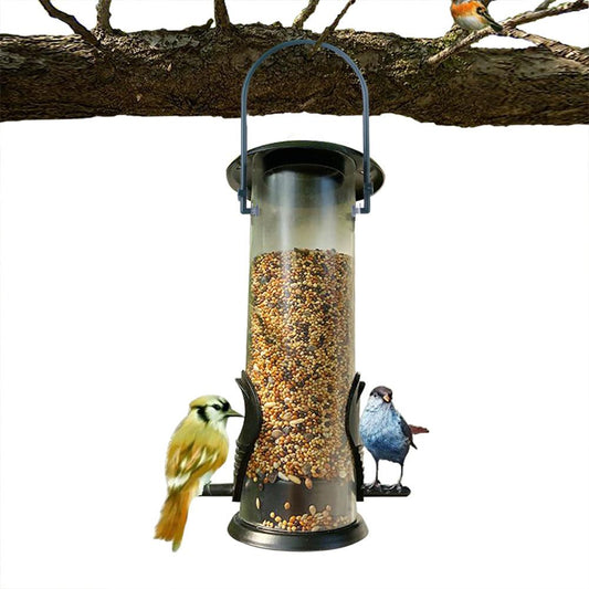 Bird Feeder Hanging Food Dispenser Parrot Food Box for Outdoor Balcony